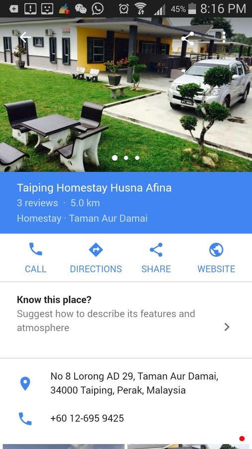 Taiping Homestay Husna Afina 외부 사진